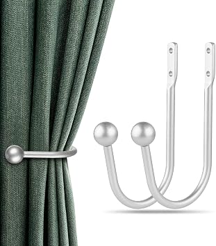 Curtain Holdbacks, 2pcs Curtains Holder Wall Mounted Drapery Tiebacks Retro Window Hook for Home Decor