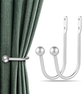 Curtain Holdbacks, 2pcs Curtains Holder Wall Mounted Drapery Tiebacks Retro Window Hook for Home Decor