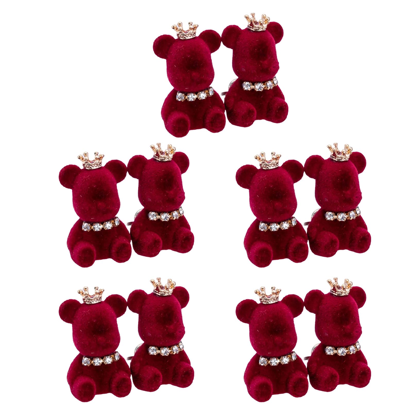 Bear Fasteners Glitter Accent Easy Installation on Adjustable Pants Bear Designs Button