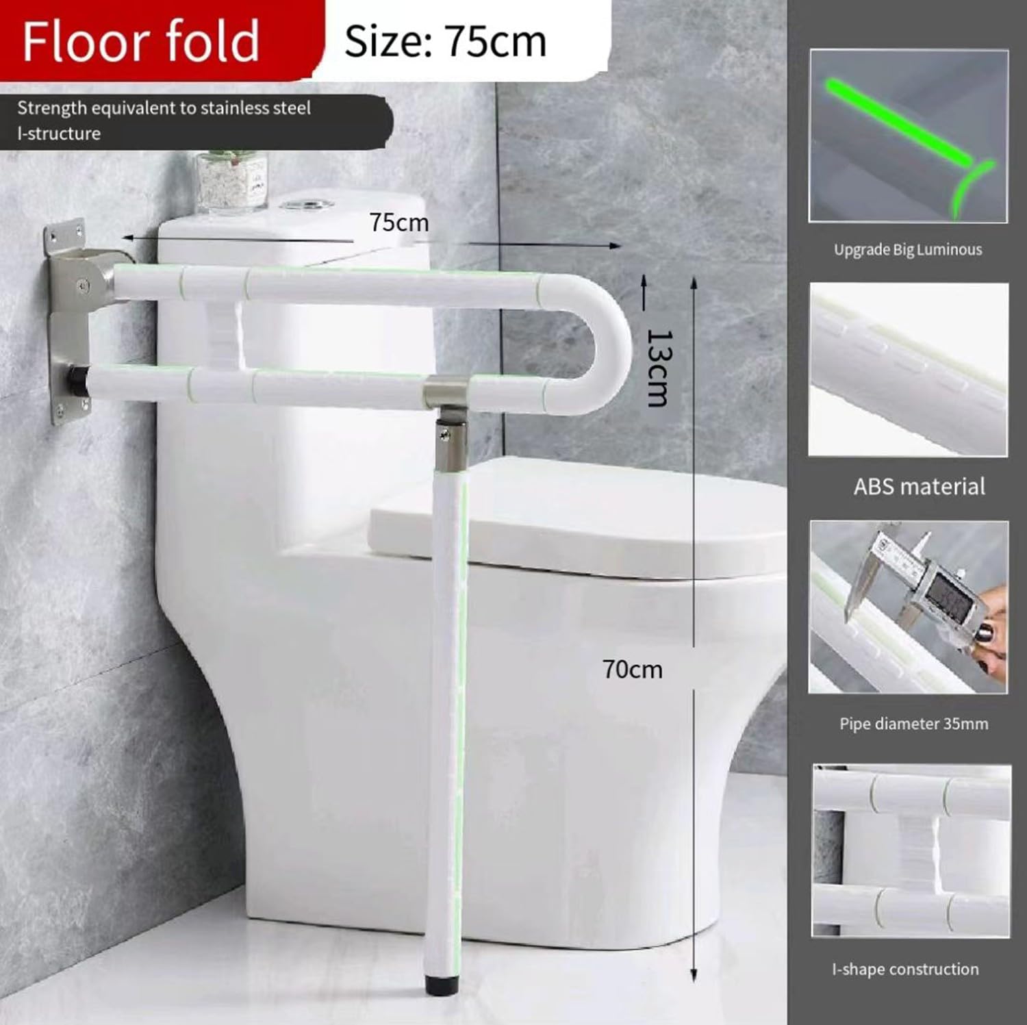 Pasamanos de baño Plegables para baño, Barra de Apoyo y reposabrazos, Accesorios de Seguridad para Personas Mayores y discapacitadas.