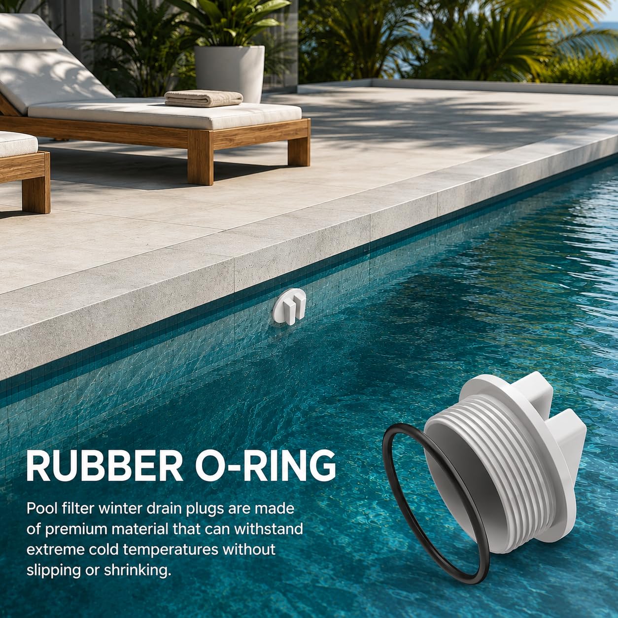XtremepowerUS Enchufe universal de retorno de piscina roscado de 1.5 pulgadas, enchufe de retorno de invierno para spa y filtro de piscina con junta tórica (paquete de 4)