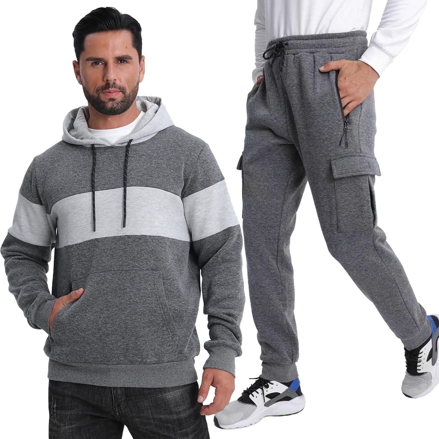 Sweatsuits for Men Tracksuits 2 Pieces Sets Hoodies Casual Sweat Suits Jogging Running Sportsuits Outfits