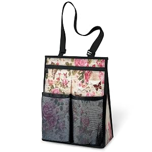 Ourtheme Romantic Tower Eiffel Portable Shower Bag for Travel Gym Camp Beach Tote Shower Caddy Bags Hanging Toiletry