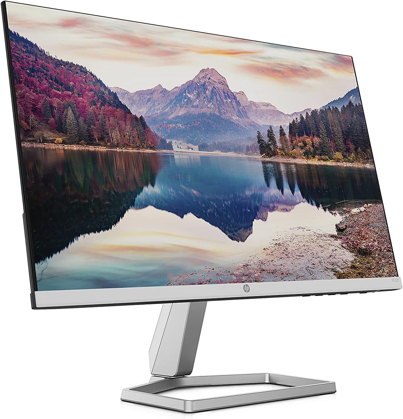 HP M22f FHD Monitor, Schermo da 21,5 Pollici Full HD, Risoluzione 1920 x 1080 Pixel con Tecnologia IPS ed EyeSafe, Micro-Edge, Antiriflesso, Tempo di Risposta 5 ms, HDMI 1.4 e VGA, Argento