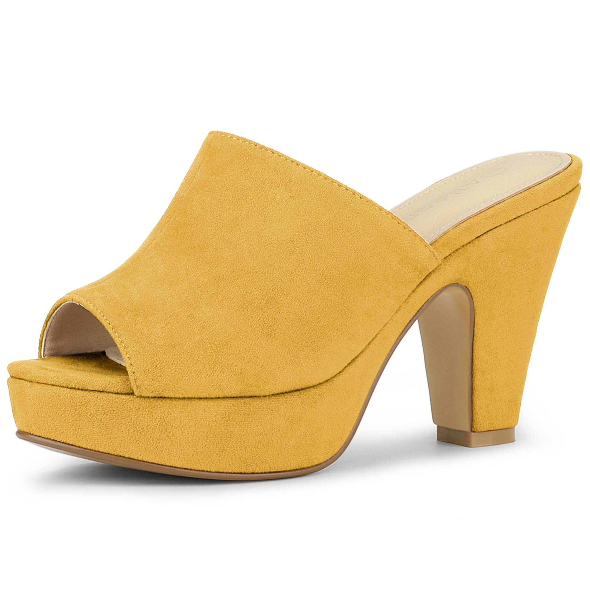 Allegra K Women's Open Toe Platform Chunky Heel Slides Sandals
