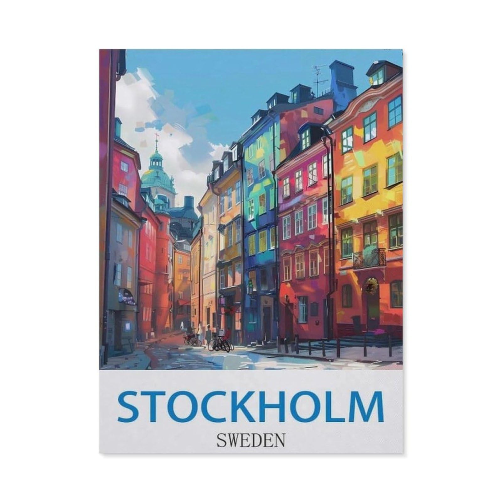 BEAYODKP DIY 5D Diamond Painting Kits，Stockholm Sweden，Diamond Painting for Beginner Adults Rhinestone Numbered Diamond Arts Home Wall Decor（50 x 60 cm/19.68 x 23.62 inches）-CJ43
