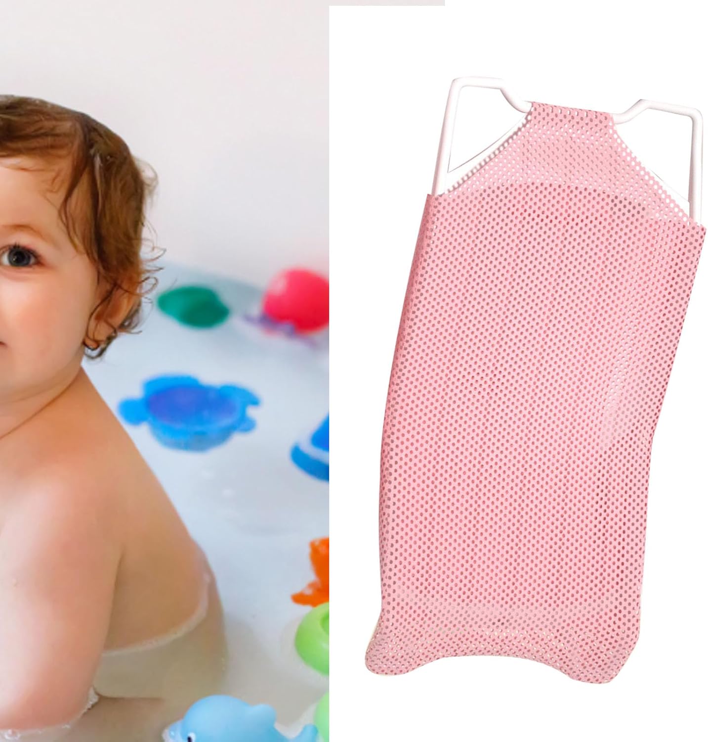 Fafeicy Baby Bath Seat Support Net Non Slip Mesh Cushion Portable for Newborns to Toddlers