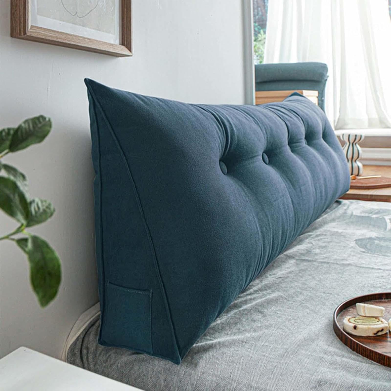 Yszbd I Large Wedge Pillows Headboard Lumbar Support Cushion Waist Backrest With Pocket Couch Removable Washable Cover,For Bed Sofa Bedroom,-80X50x20cm