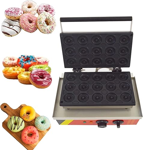 15pcs Mini Donut Maker Máquina eléctrica para hacer donas Máquina comercial Mini Donut Maker Doble cara calentada 32.0 F-572.0 F Donut Machine