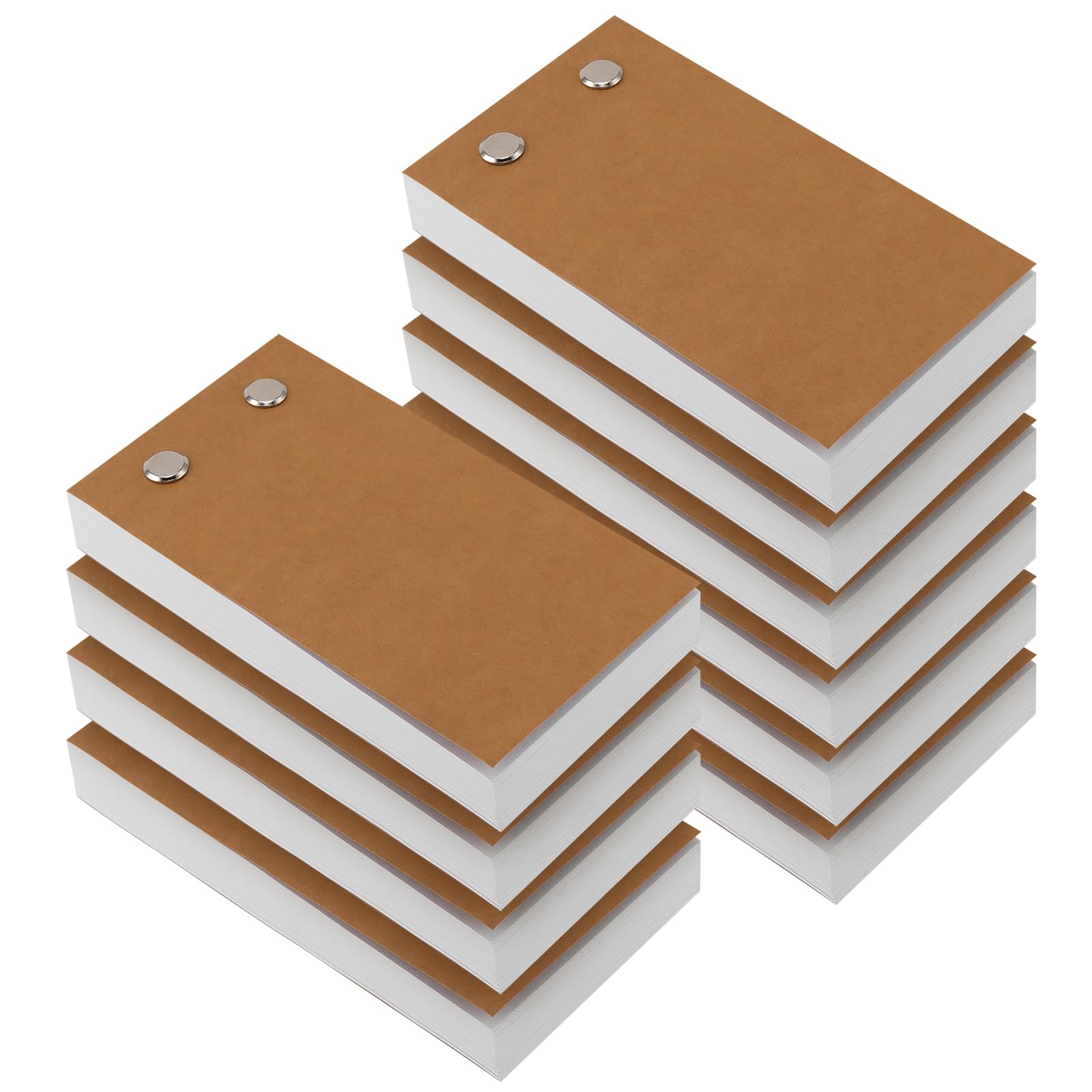 FUNSUEI 10 PCS Animation Flipbook Paper, Small Blank Flip Book, Blank Flip Book Paper Kraft Cover Flip Book Kit for Drawing and Sketching, 4.5x2.5 Inches, 1000 Sheets in Total