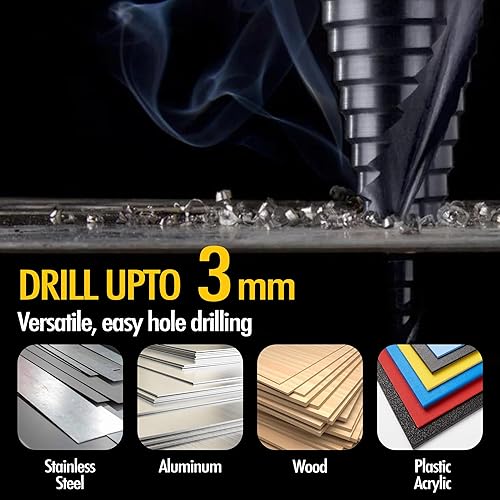 Miniatura 6 de Broca escalonada de cobalto de cuatro espirales para flauta, 316 pulgadas - 78 pulgadas M35 TiAlN con recubrimiento TiAlN listo para impacto, broca