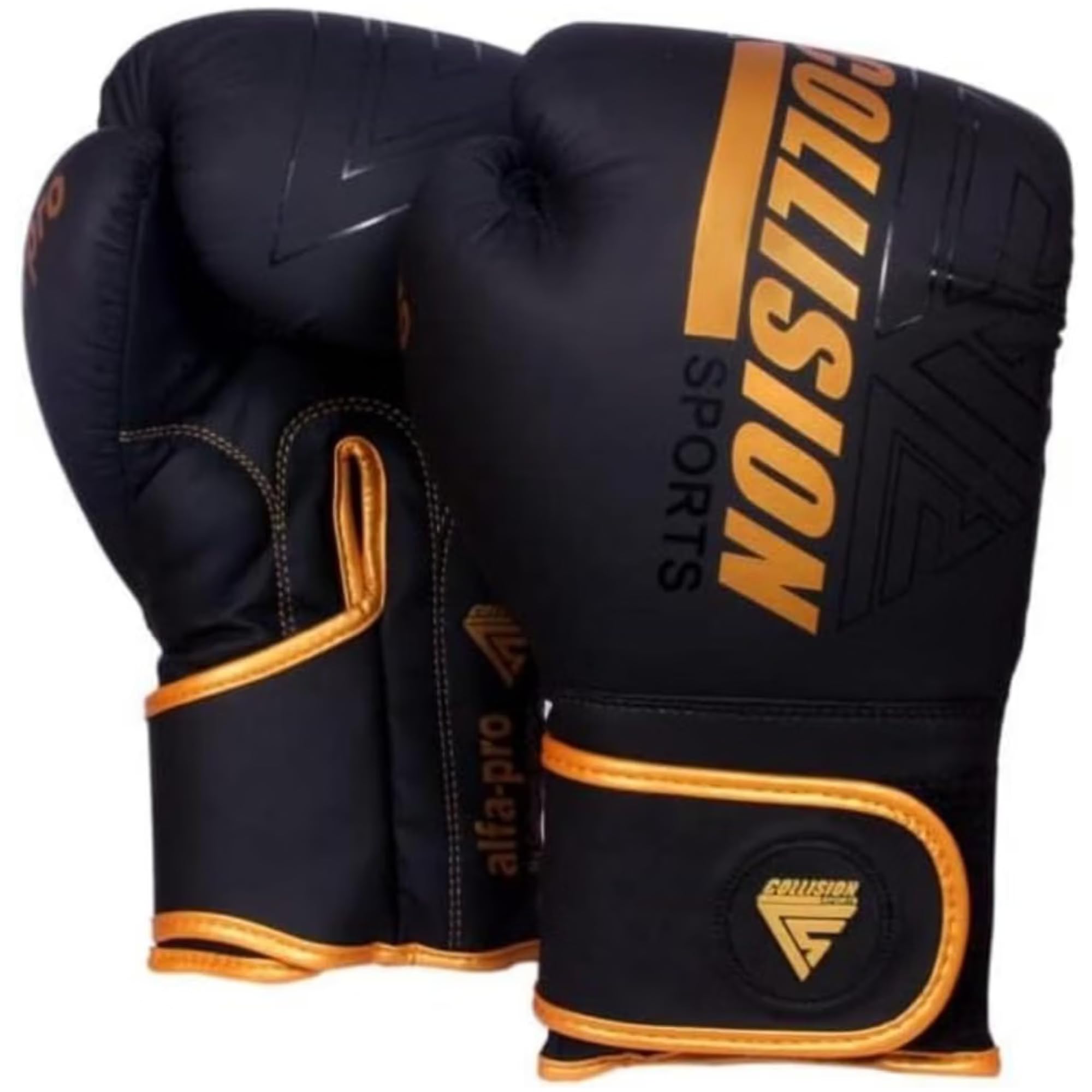 Collision Sports Professional Boxing Gloves Golden/Black | 8 oz