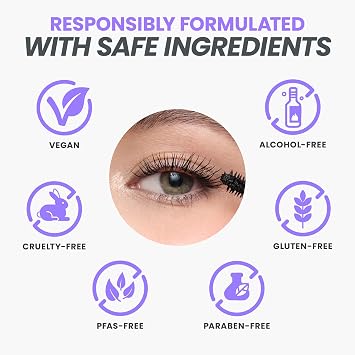 Wonderskin Mascara - Black Mascara for Volume, Length, and Curl - Lengthening, Volumizing & Smudge Proof Lash Makeup