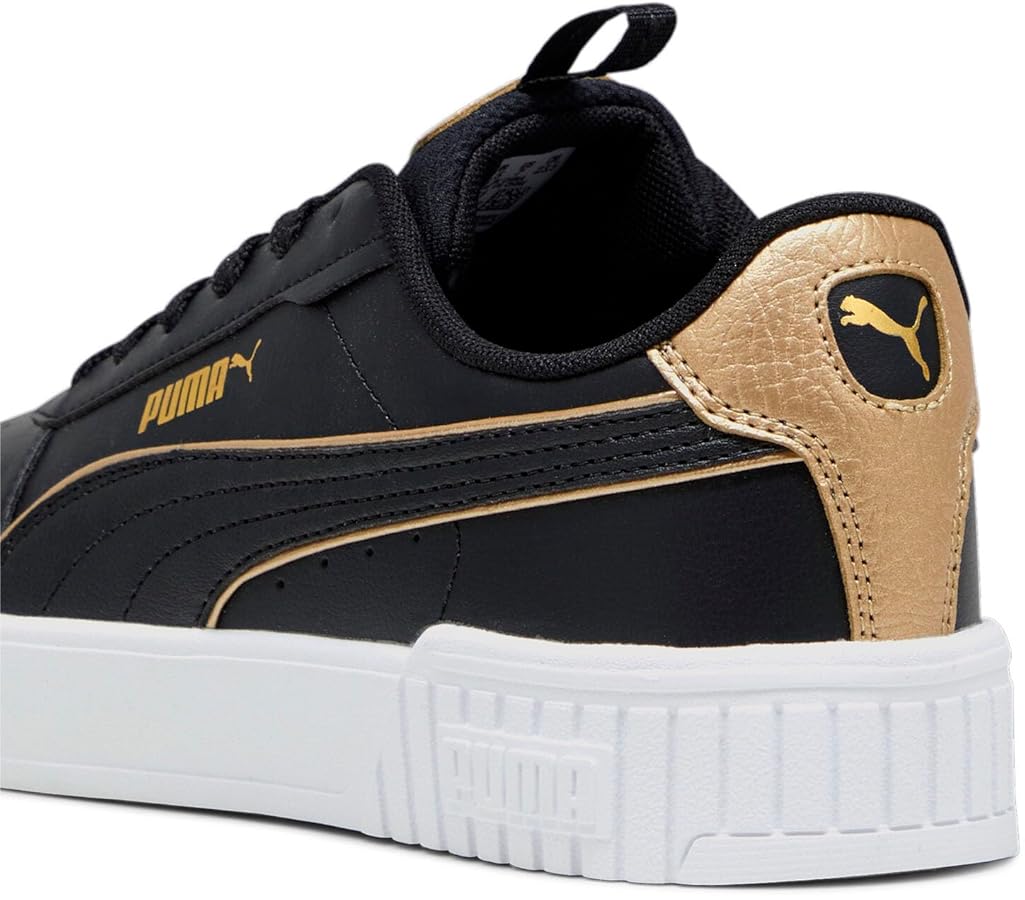 PUMA 女性用リボンレース ゴールドメタリックレザー スニーカー PUMA 女性用リボンレース ゴールドメタリックレザー スニーカー