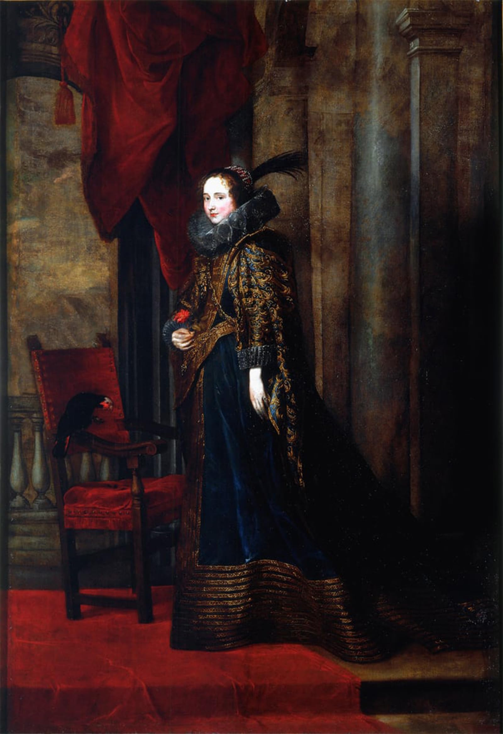 ARTXLXXBN Famous Painting Canvas Artwork Graffiti Print Portrait of the Marquise Paolina Adorno Brignole Sale Painting by Anthony Van Dyck Portrait Canvas Image for Home Decor 60x90cm