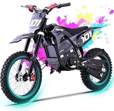KOOZ HP115E 40MPH 60V 3000W Electric Dirt Bike for Teens, Electric Motorcycle with L-ion Battery, 14"/12" Tires, Hydraulic Brakes, Mountain Off - Road Motorcycle for Aged 8-14 60V 2000W-Grey