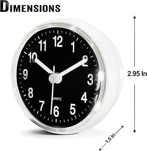 Miniatura 5 de Betus Reloj de ducha de baño impermeable con gran ventosa, silencioso, a prueba de agua, reloj a pilas para inodoro, cocina, escritorio y pared