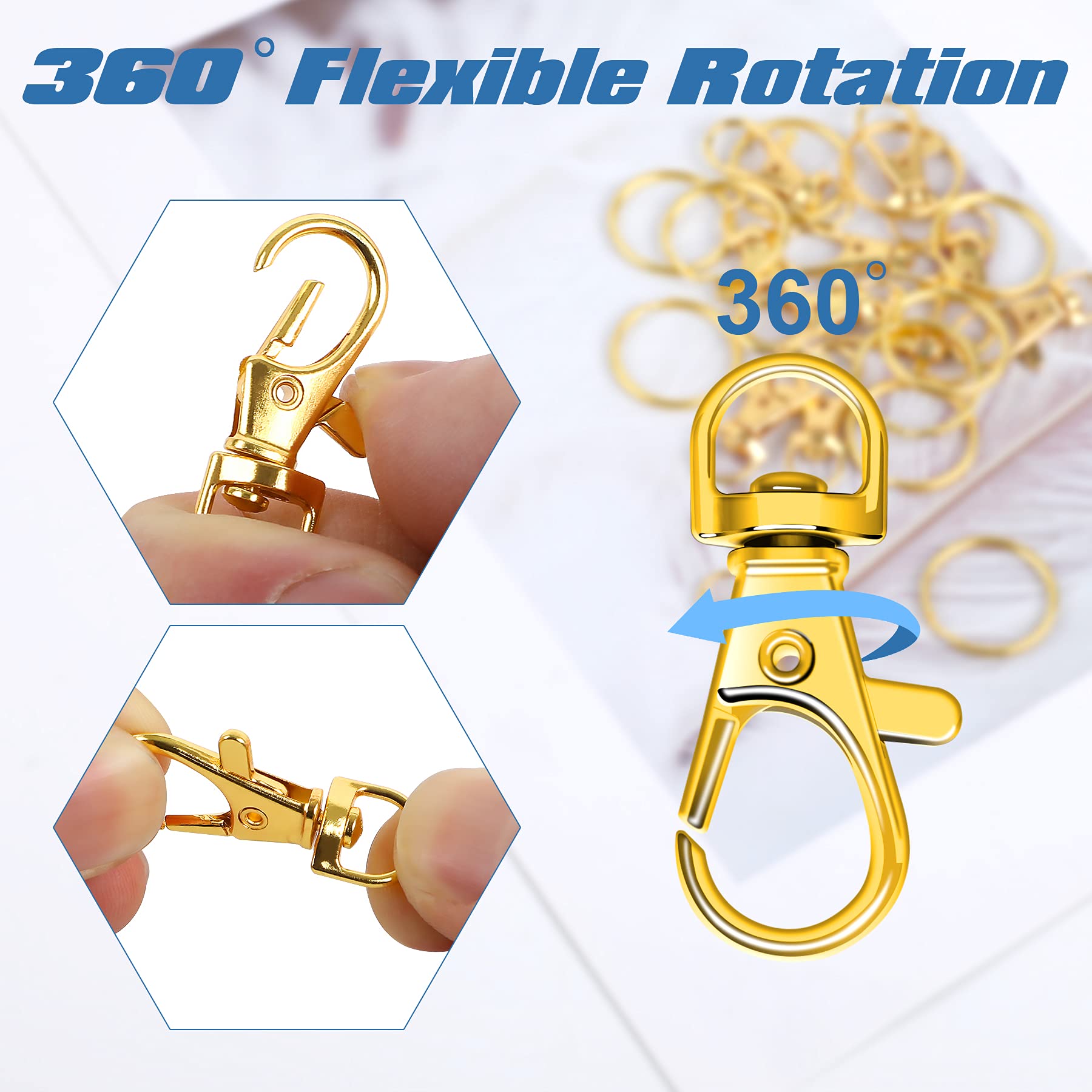 Augshy 60 pezzi portachiavi a clip ganci a vite Lanyard