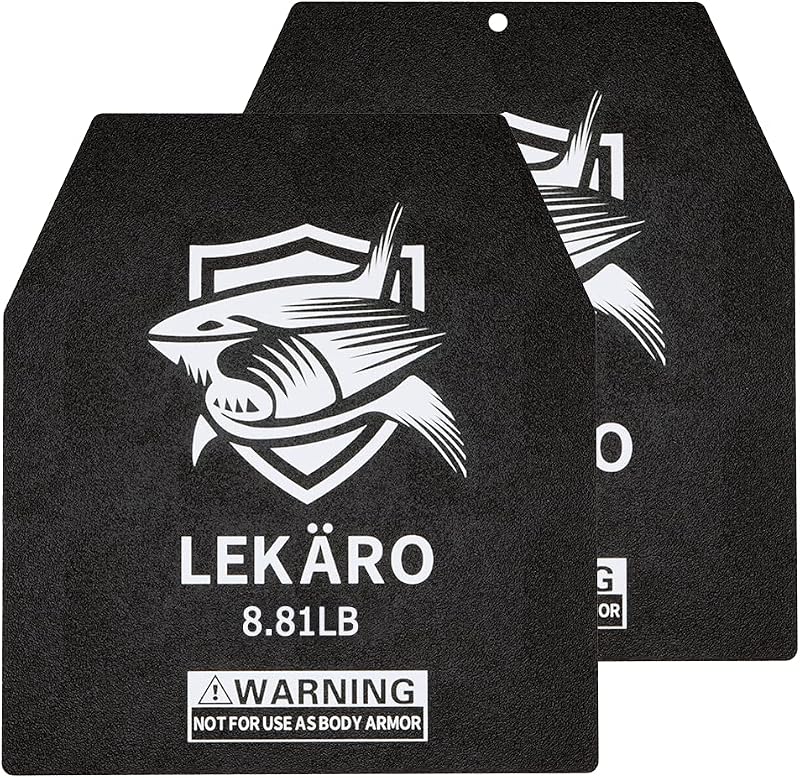 Placas de chaleco pesadas Placas de peso de acero de 9.8"x11" para chalecos – 5.51/8.81/15.43/20.94 Pares LB – Insertos de entrenamiento recubiertos de polvo a prueba de óxido para CrossFit Murph Rucking Running Strength Training