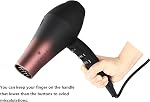 Salon professionnel sèche-cheveux avec céramique Tourmaline Ionic & Sèche-cheveux puissant, très infrarouge Contient 3 Vitesse de chauffage et 2 1Cool Réglage du bouton, 3 Attache sèche comme Diffuseur pour le collage des cheveux, AC Moteur 1875W