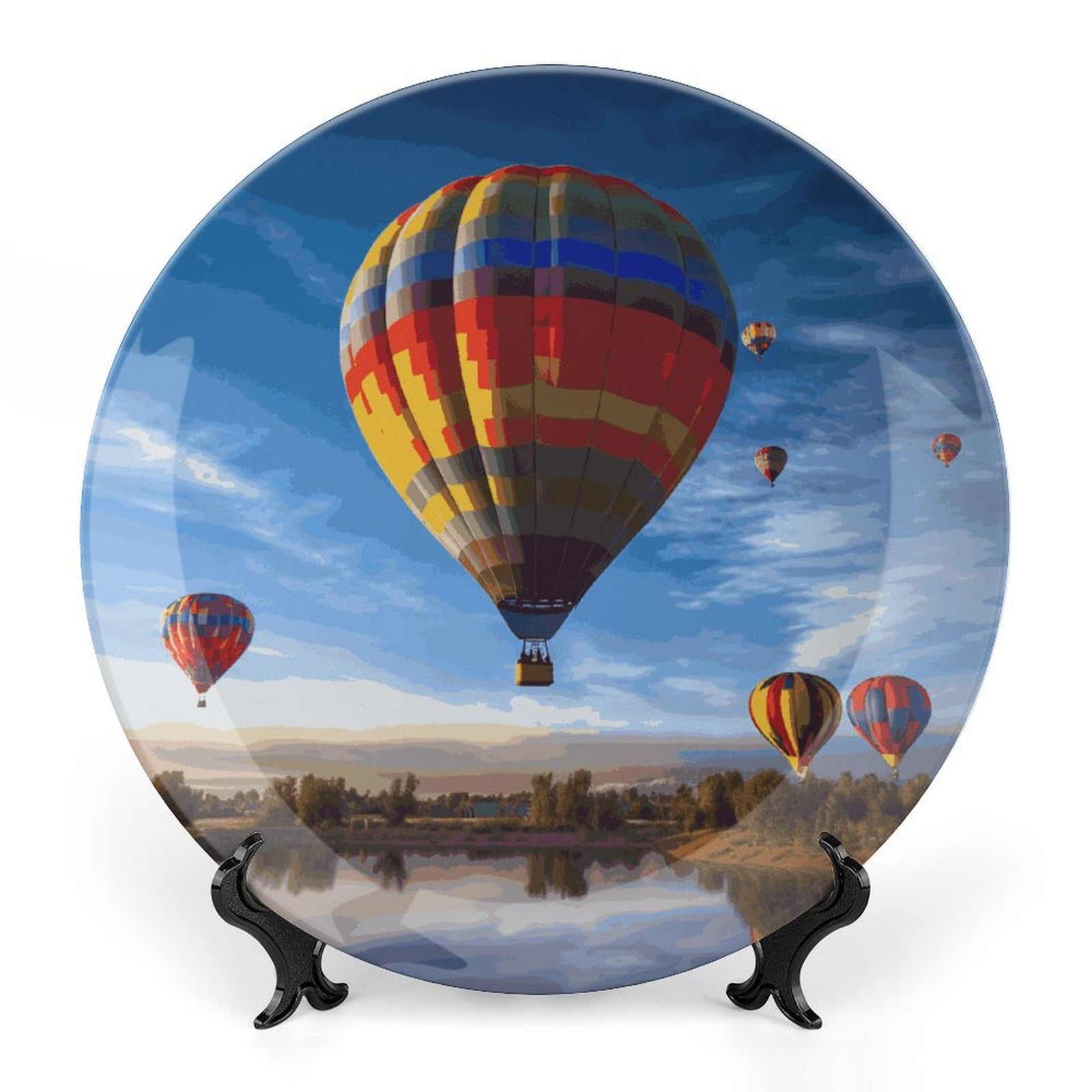 Assiettes en porcelaine anglaise de 20,6 cm au décor artistique raffiné
