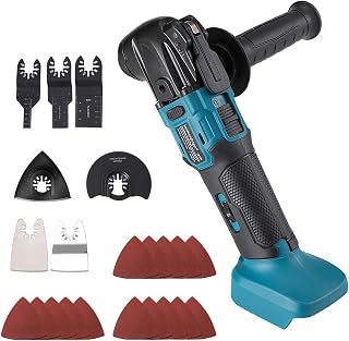 Cordless Oscillating Tool Compatible with Makita 18V Battery,Brushless-Motor Oscillating Multi-Tool with Auxiliary Handle for Scraping, Sanding,Cutting