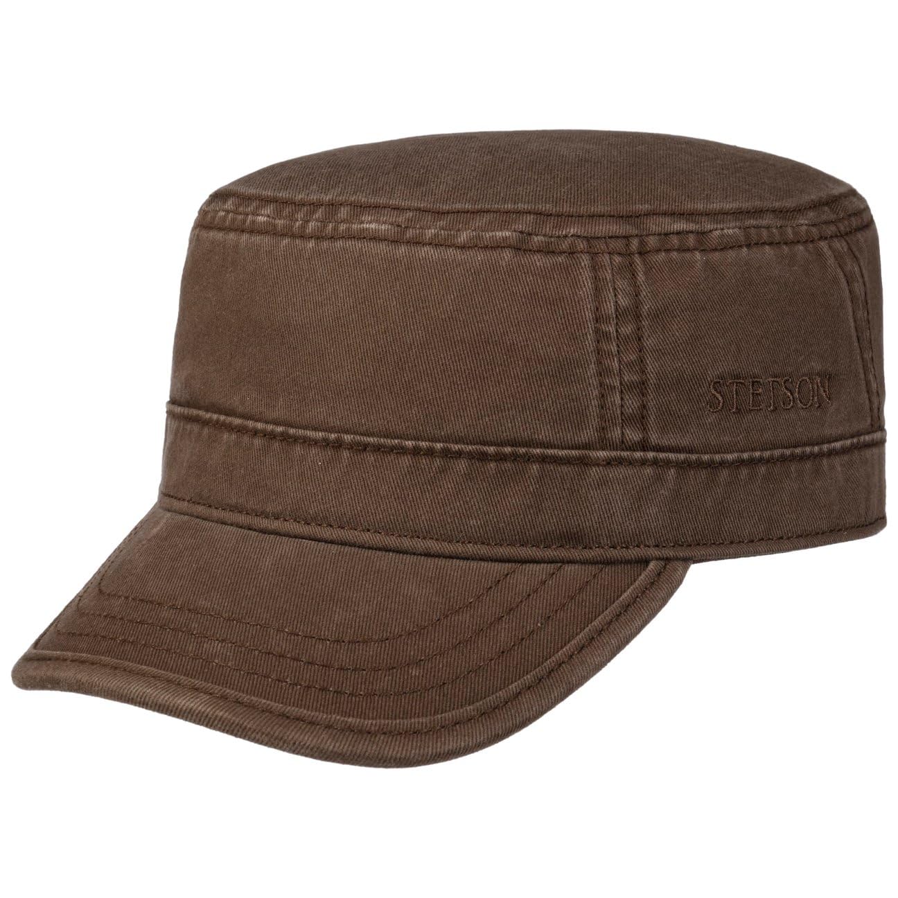 Stetson Gosper Ladies/Mens Army-Style Urban Cap - Cotton Army Cap - Military-Style Cap with UV Protection - Summer and Winter Cap - Cap Brown