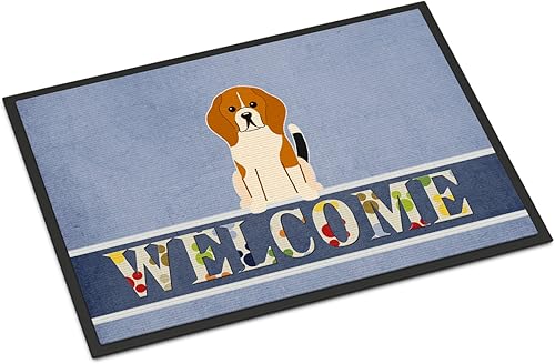Carolines Treasures BB5621MAT Beagle Tricolor - Tapete de bienvenida para interiores o exteriores tapete de bienvenida de 18 x 27 pulgadas 27