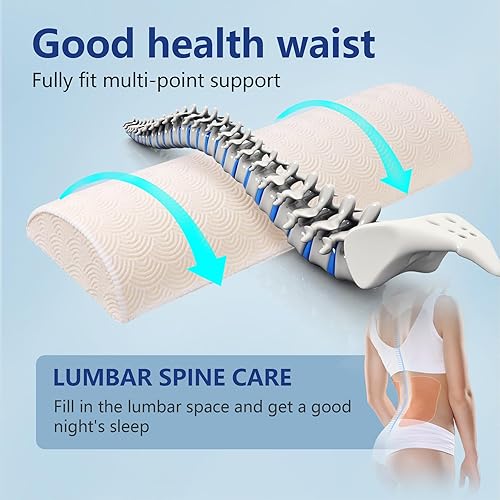 Miniatura 4 de Cozyhealth - 3.15 pulgadas de alto x 23.6 pulgadas de largo - Almohada lumbar suave para dormir, cojín de apoyo lumbar de espuma viscoelástica para