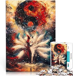 Comprar Zorro de Nueve Colas Yin Yang Puzzle de 1000 Piezas para Adultos Juguetes educativos de Aprendizaje Regalos de cumpleaños, Regalos, Arte Mural 38x26cm