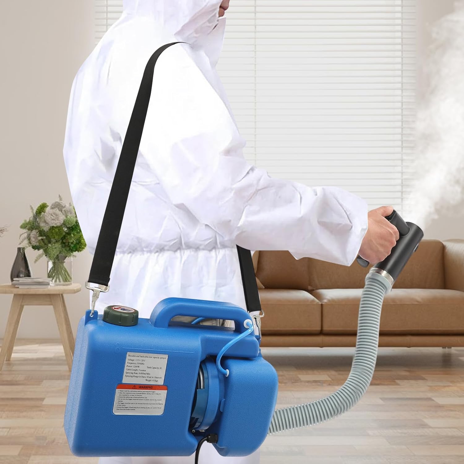 Bacocoo 8L Electric ULV Cold Fogger Machine with Backpack Mist Atomizer, Adjustable Flow Rate Electric Atomizer Sprayer, Large Area Spraying for Home Indoor and Outdoor.