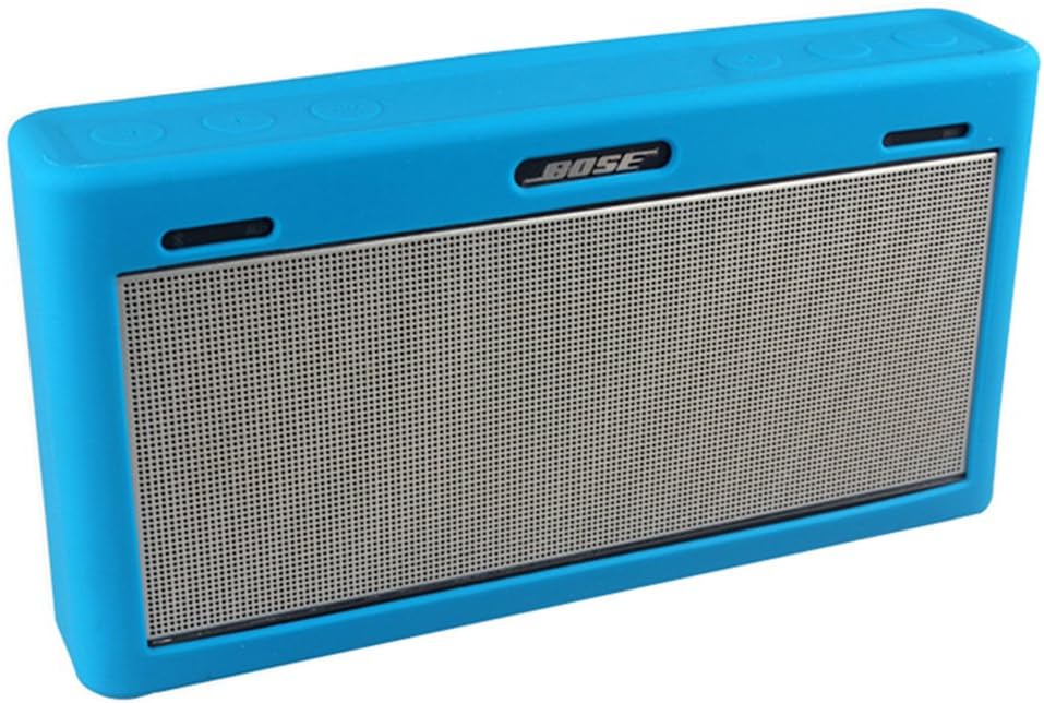 for Bose Mini 3 Case, Soft Travel Carrying Case Silicone Protective Cover Skin for Bose Soundlink Mini III Wireless Bluetooth Speaker (Blue)