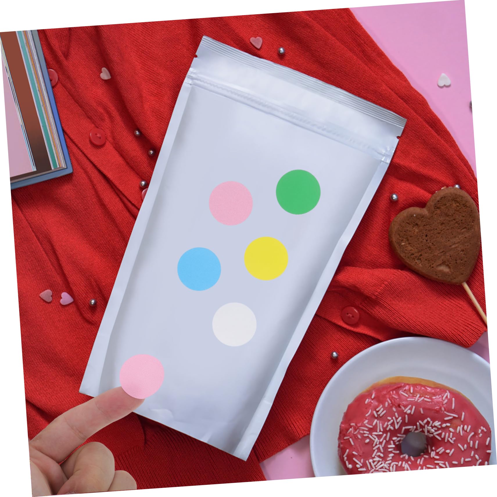 15 Etichette Rotonde Autoadesive Colorate Piccole Stickers Punti Termiche Resistenti per Organizzazione Scuola Ufficio Bianco Giallo Rosa