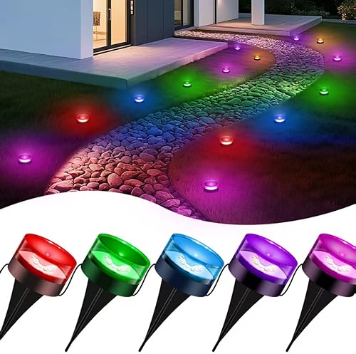 VCOKEN Luces de camino de Navidad, 50 pies con 15 luces LED inteligentes para exteriores con control de aplicación, modos de escena de bricolaje