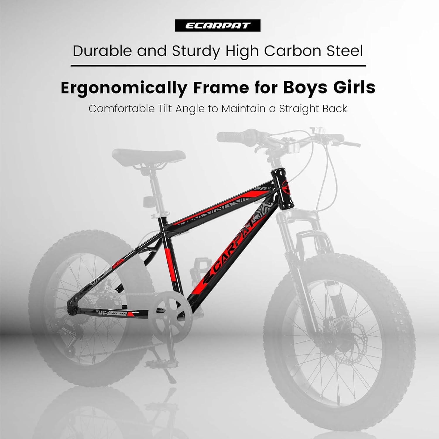 Majnesvon 20 Inch Kids Bike&Kids Mountain Bike, Lightweight Kids' Bicycles for Boys&Girls,Guardian Bikes for Kids 8-12 with Wide Fat Tire &Suspension Disc Brake,7 Speed,60mm Rotor