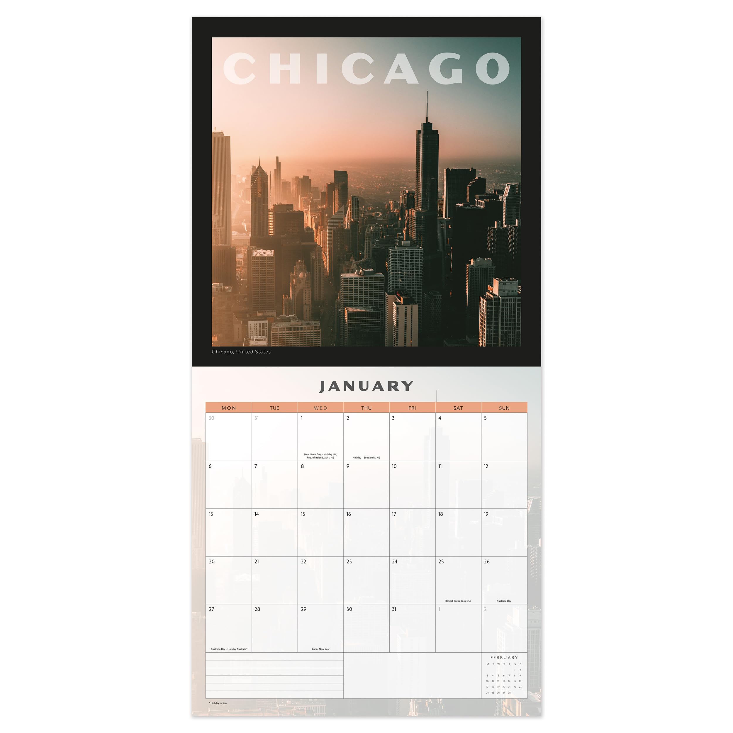 Calendario Cuadrado De Ciudades Hermosas 2025