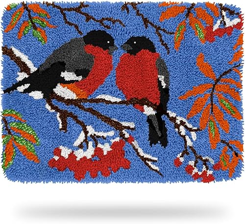 Miniatura 9 de MGahyi Kit de gancho de pestillo, kits de hilo de ganchillo para bricolaje, alfombra de cachorro de 19 x 19 pulgadas para hacer manualidades para