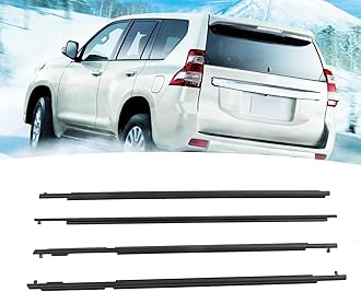 Car Door Window Weatherstrip for Land Cruiser 150 Series 2010-2020, 4pcs Car Outer Door Window Moulding Trim, Replace 75711‑60072 75712‑60072 75721‑60072 75722‑60072