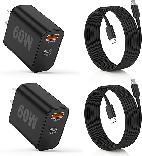 Miniatura 21 de Cargador para iPhone 17/16/15 Pro/Pro Max, cargador de pared USB-C de doble puerto con PD 40 W y carga rápida QC 20 W, cable USB-C de 6 pies para