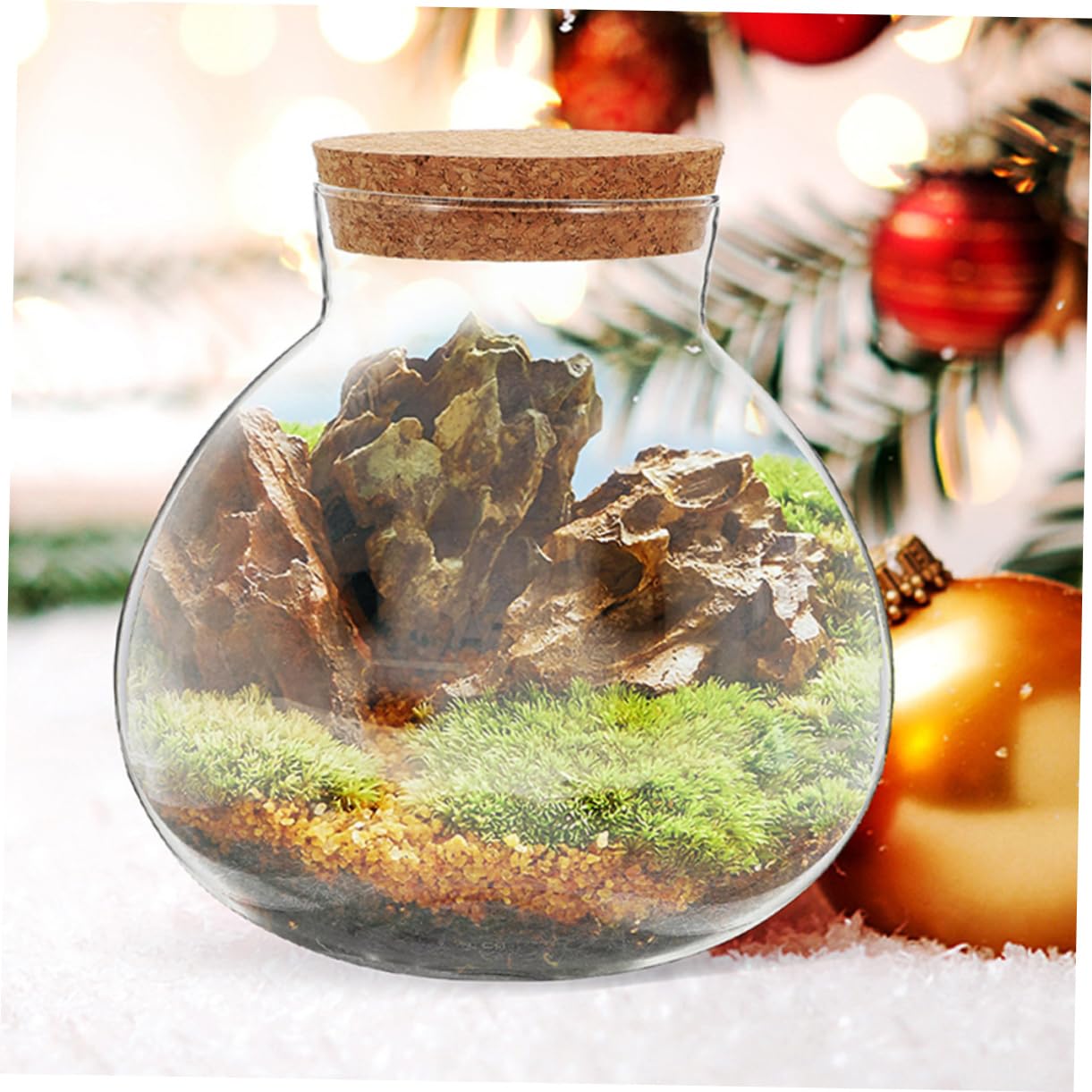 3pezzi Bottiglie Sferiche Per Terrario Con Di Sughero Contenitori Per Paesaggi Ecologici Design Trasparente Facili Da Pulire e Riutilizzabili Per Decorazioni e Piante Verdi