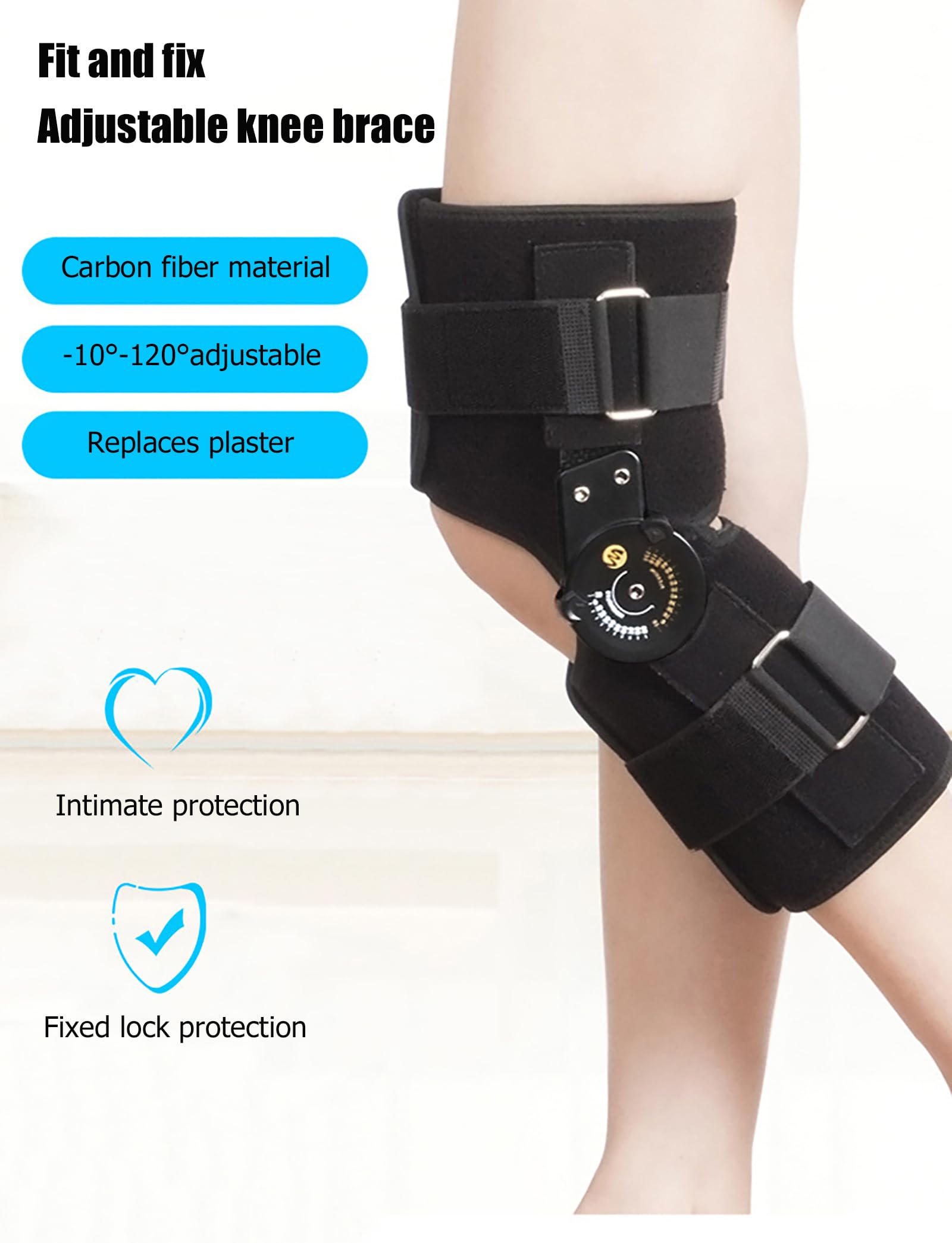 Rodillera con Descarga De Osteoartritis para Mujeres Y Hombres, Rodillera con Bisagras para Desgarro De Menisco, Inmovilizador De Rodilla Ajustable para Dolor De Rodilla