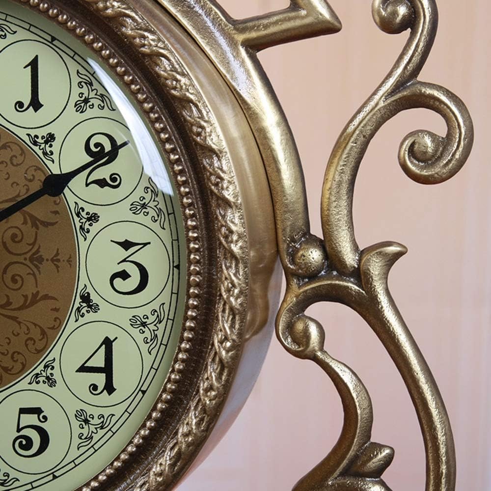 Mantle Clock Metal Table Clock Pendulum Clocks Silent Desk Clock with Small Drawer Quartz Clocks for Living Room Bedroom Bedside Kitchen