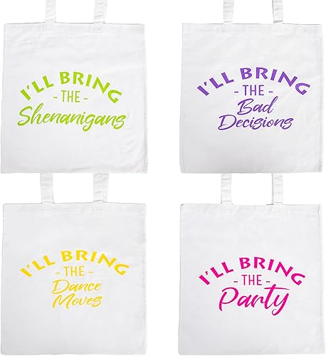 Miniatura 6 de Funky Junque Bolsa de lona para mujer, bolsa de playa para despedida de soltera, regalos de fiesta de novia, bolsas de compras reutilizables