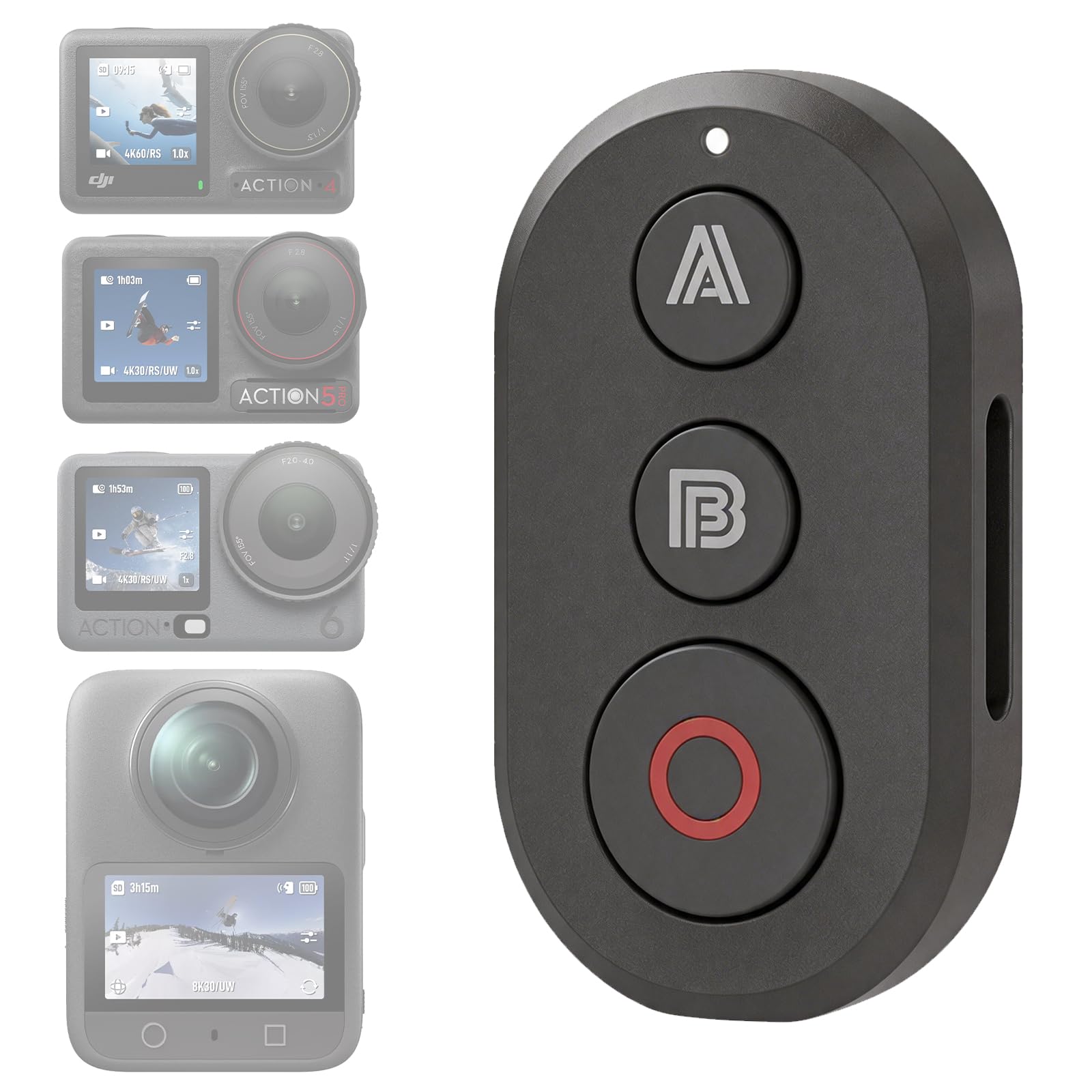 Télécommande Bluetooth pour DJI Action 6/5 Pro/4/Osmo 360, portée de 35 m, Télécommande sans Fil pour caméras d'action, Remote Bluetooth Rechargeable, Suivi précis des mouvements