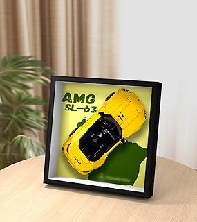 レゴ スピードチャンピオン メルセデス AMG SL 63 76924 用ディスプレイフレーム、大人用装飾絵画、レゴ愛好家に最適、レゴ車用ディスプレイコンポーネント、LEGOと互換性あり (ディスプレイ ウォールボードのみ)