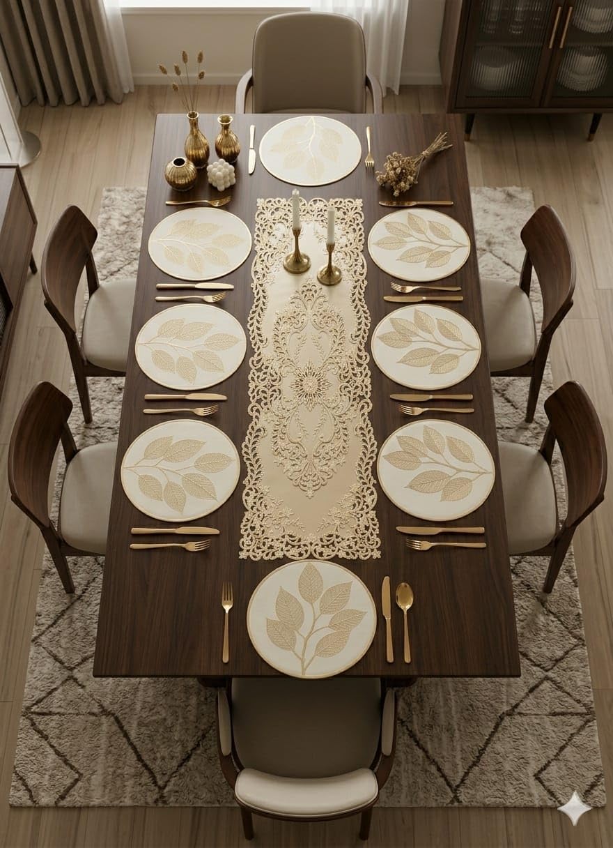 Placemat & Table Runner Set - Elegant Dining Decor -1