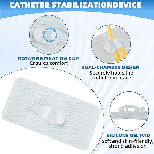Miniatura 3 de Paquete de 5 dispositivos de estabilización de catéter Statlock Foley, soporte de catéter Foley con anclaje giratorio, clip de suministros de