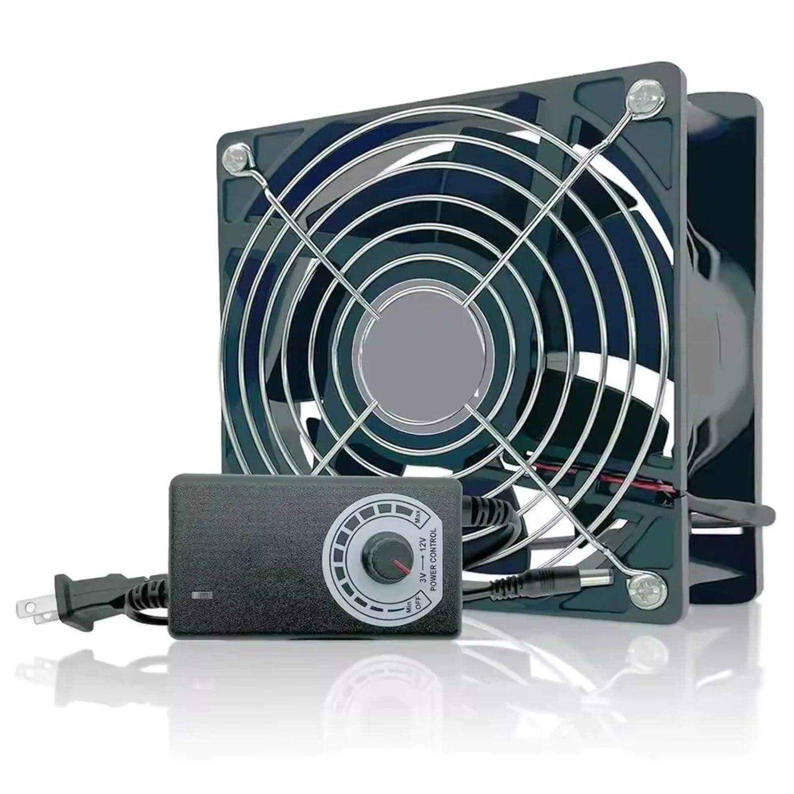 Rohrventilator, Server-PC-Lüfter, 120 mm, 3000 U/min, mit Controller, 12 V/220 V, Doppelspannung, for BTC-Mining-Workstation-Gehäusekühler(1 Fan)