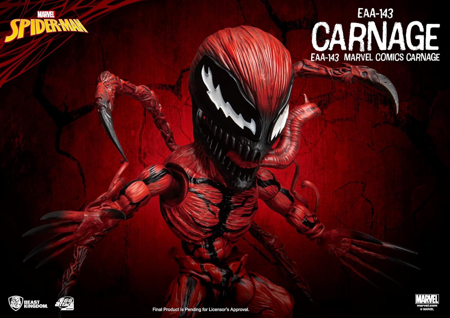 Beast Kingdom Marvel Comics: Carnage EAA-143 Egg Attack Action Figure, Multicolor