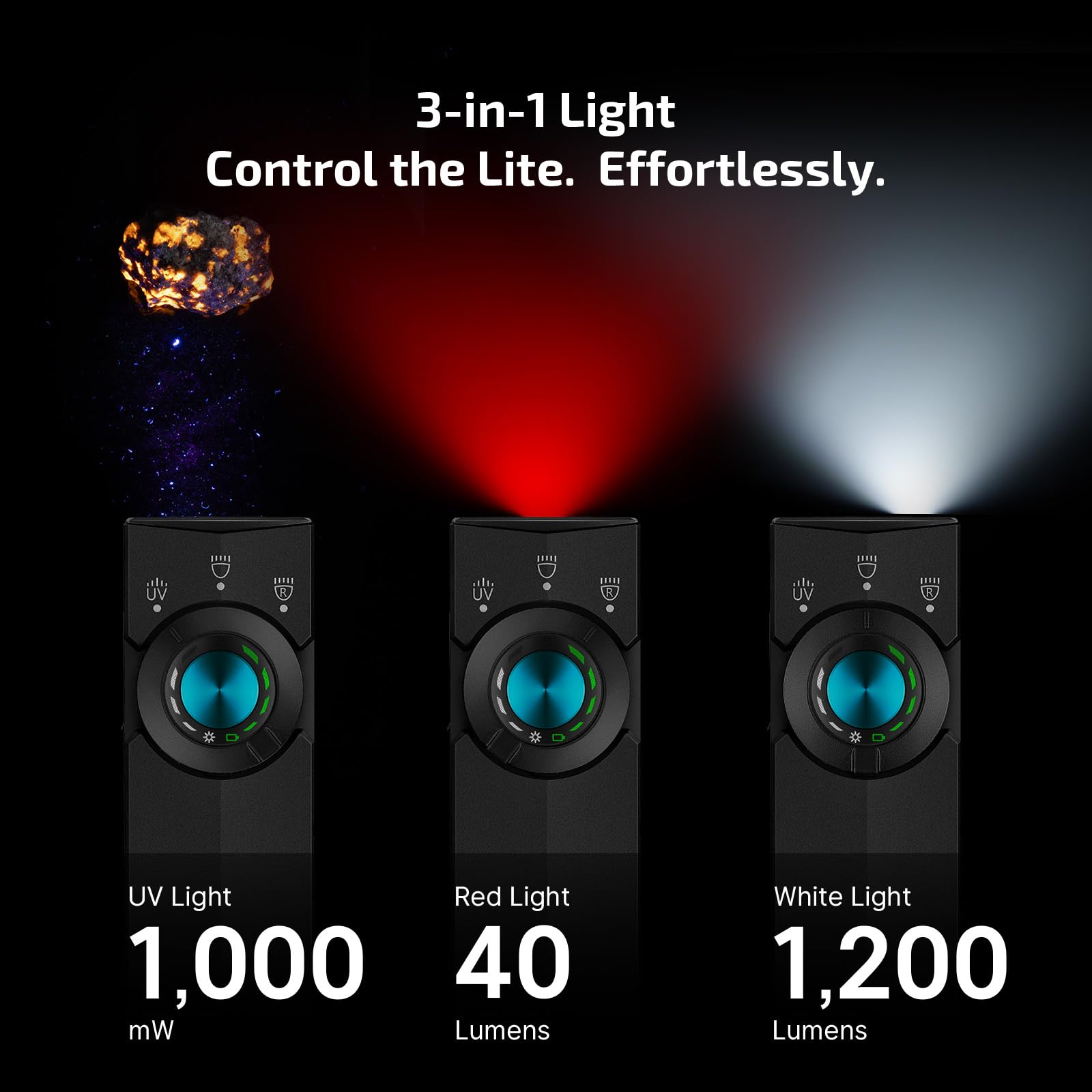 OLIGHT ArkPro Lite 1200 Lumen EDC Flat Flashlight, 3-in-1 White